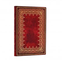 Carnet Paperblanks - Rouge - Mini - Feuille D'Or - 208 Pages Lignées