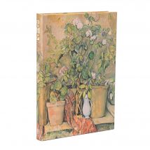 Carnet Paperblanks - Vert - Midi - Pots En Terre Cuite Et Fleurs De Cézanne - 144 Pages Lignées