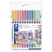 Lot 12 Feutres De Coloriage - Staedtler - Couleurs Pastel Assorties - 3200 - Staedtler