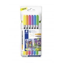 Lot 6 Feutres De Coloriage - Staedtler - Couleurs Fluos Assorties - 3200 - Staedtler