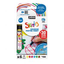Lot De 6 Marqueurs Gouache Skrin - Pébéo