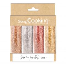 Mix Sucre Pailleté 76g - Or, Or Rose, Argent, Rubis