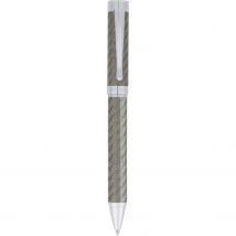 Stylo Bille Oberthur - Twist Orion Gris Chrome - Noir - Pointe Moyenne