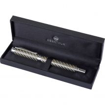 Stylo Roller Oberthur - Twist Orion Gris Chrome - Pointe Moyenne