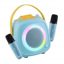 Karaoke - Enceinte Bluetooth T'Nb - 10w Avec 2 Microphones Sans Fil - Bleu