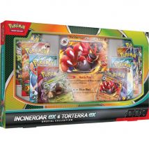 Coffret Premium Pokémon : Lot De 8 Boosters Incineroar Ex & Torterra Ex - Pokemon