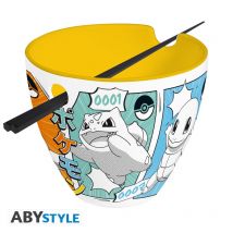 Bol À Ramen Avec Baguettes Abystyle - Pokémon - Starters Manga - Abystyle