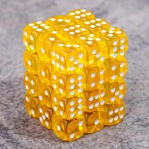 Lot De 36 Dés 6 Faces Epic Forge - Jaune Transparent