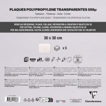 5 Feuilles Polypro - 30 X 30 Cm - Transparente - Clairefontaine