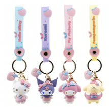 Porte-clés Avec Dragonne - Yume Hello Kitty And Friends Peach Series - Modèle Aléatoire - Produit Vendu À L'Unité - Yu Me