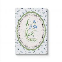 Carnet Premium Ohh Deer - A6 10,5 X 14,8 Cm – Blue & Cream Roots Vignette - Pages Lignées