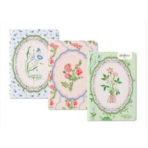 Lot De 3 Carnets Premium Ohh Deer - A5 14,8 X 21 Cm – Floral Vignette - Pages Lignées