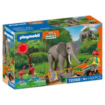 Playmobil - Eléphants Et Soigneur Animalier - 72068 - Promo Pack - Playmobil