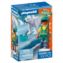 Playmobil - Zoo : Ours Polaire Et Gardien De Zoo - 72090 - Playmobil