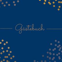 Gästebuch Schon Gestaltet - 1000 Seiten - Quadratisch 21 X 21 Cm - Weißes Papier 90g/m² - Fsc Papier : Hardcover Goldene Punkte Auf Blau - Blanko - 