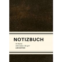 Dickes Notizbuch 1000 Seiten - A5 Blanko - Hardcover Schwarz Mit Leseband - Weißes Papier 90g/m² - Fsc Papier : Notebook A5 - Journal Gebunden Blanko 