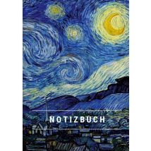 Notizbuch Klein A5 Blanko - Notizheft 44 Seiten 90g/m² - Softcover Vincent Van Gogh sternennacht - Fsc Papier : Notebook A5 Blanko Weißes Papier