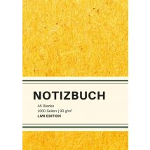 Dickes Notizbuch 1000 Seiten - A5 Blanko - Hardcover Gelb Mit Leseband - Weißes Papier 90g/m² - Fsc Papier : Notebook A5 - Journal Gebunden Blanko - 