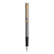 Stylo Plume Waterman Allure Impression Acier Gt - Acier Inoxydable Avec Finition Plaqué Or - Plume Moyenne En Acier Inoxydable - Avec Une Cartouche