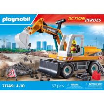 Playmobil - Pelleteuse Mécanique Et Ouvrier - 71749 - La Construction