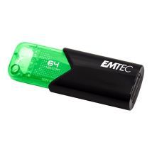 Emtec B110 Click Easy 3.2 - Clé Usb - 64 Go - Usb 3.2 Gen 1 - Noir, Vert - Emtec
