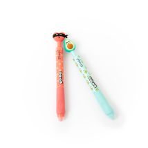 Lot De 2 Stylos Effaçables Mr Wonderful - Bo-bo Click! Coeur Et Avocat - Pointe Moyenne