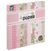 Bloc De Papiers Créatifs Craft Id - Rose - 100 Feuilles - Rose - 20 X 20 Cm - 80 Et 200 G/m² - Craft Id