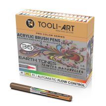 Lot De 36 Marqueurs Acryliquse Tooli-art - Teintes Naturelles - Pointe Pinceau