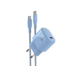 Pack De Charge Secteur 1 Usb-c 30w & Câble Usb-c Power Delivery T'Nb - Bleu