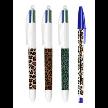 Lot De 1 Stylo Bille 4 Couleurs Bic Et 1 Stylo Bille Cristal Bic - Léopard - Pointe Moyenne