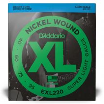 D'Addario - Cordes En Nickel Pour Basse - D'Addario Exl220 Super Light 40-45 Cordes Longues