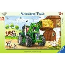 Puzzle Cadre 15 P - Tracteur À La Ferme - Ravensburger