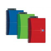 1 Cahier Polypro À Spirales - Format A5 14.8 X 21 Cm - Office - Oxford - 180 Pages Petits Carreaux - Coloris Assortis