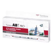 Tombow - Feutres À Alcool Double Pointe Abt Pro X 12 - 5,5 Mm - Couleurs Assorties Landscape Colours