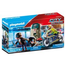 Playmobil - Police Policier Avec Moto Et Voleur - 70572 - Playmobil City Action