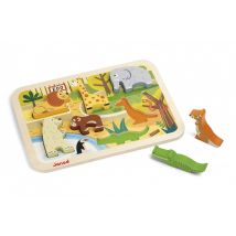 Chunky Puzzle Bois Zoo - 7 Pièces - Janod
