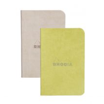 Lot De 2 Carnets - 7 X 10.5 Cm - Rhodiarama - Rhodia - 64 Pages Lignées - Beige Et Anis