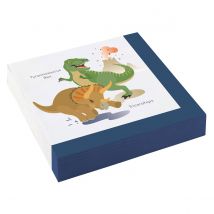 20 Serviettes - Dinosaures - 33 X 33 Cm - Amscan