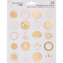 Lot De 20 Stickers Pour Emballage - Or Réveillon - Draeger by Toga