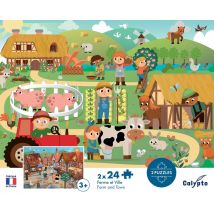 Puzzle 24 Pièces - Ferme Et Ville - Calypto