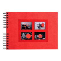 Album Photos À Spirales 50 Pages Noires Passion - 32x22 Cm - Rouge