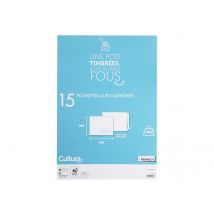 15 Pochettes Adhésives Blanches - 229x324mm - 120g/m² - Cultura