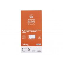 50 Enveloppes Adhésives Précasées Blanches - 110x220mm - 80g/m² - Cultura