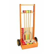 Jeu De Croquet - Chariot En Bois - Jeujura