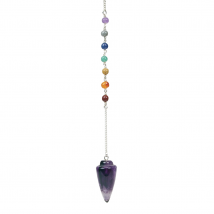 Pendule 7 Chakras Toupie Améthyste
