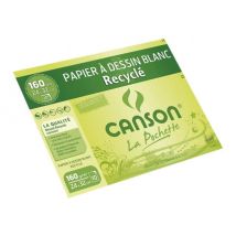 Papier Dessin - 10 Feuilles 24 X 32 Cm - 160 G/m² - Recyclé - Canson - Blanc