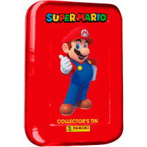 Super Mario Trading Card - Boîte En Métal Rouge Avec 8 Pochettes + 3 Cartes En Édition Limitée - Panini