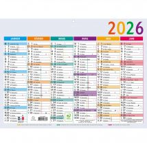 Calendrier Semestriel Recto/verso 2025 Exacompta - 6 Mois - Multicolore - 22 X 29,5 Cm