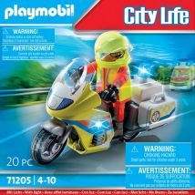 Playmobil - Urgentiste Avec Moto Et Effet Lumineux - 71205 - Playmobil City Action