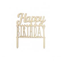 Cake Topper Scrapcooking - Happy Birthday - Bois - Scrapcooking